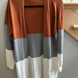 Multicolor Open Front Cardigan